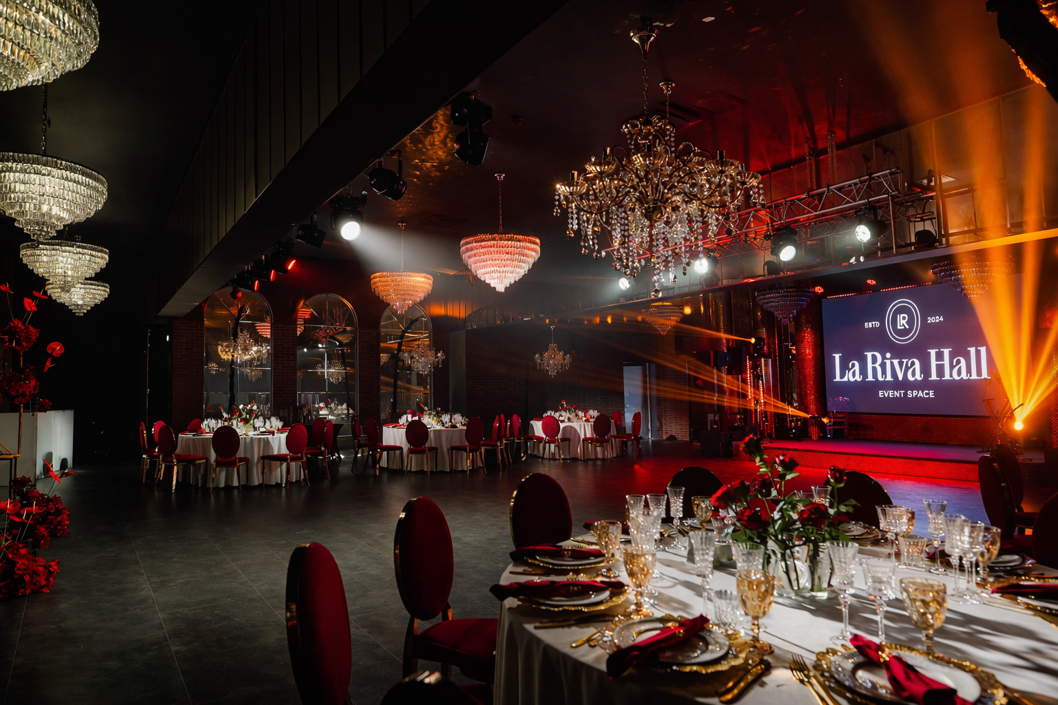 Вечерний банкет — атмосферное освещение